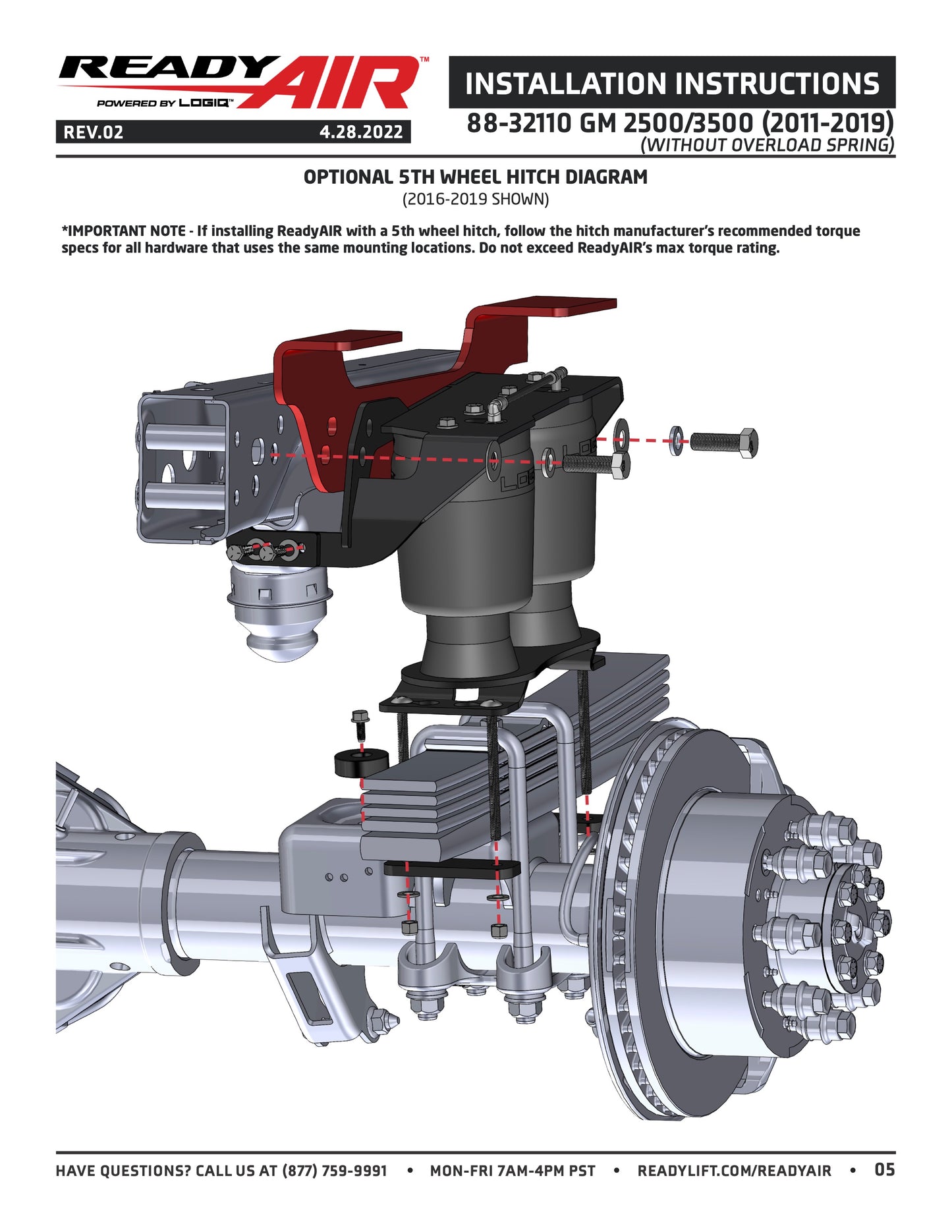 Ready Air - GM 2500 11-19 LOAD LEV (NO/OL) - 88-32110