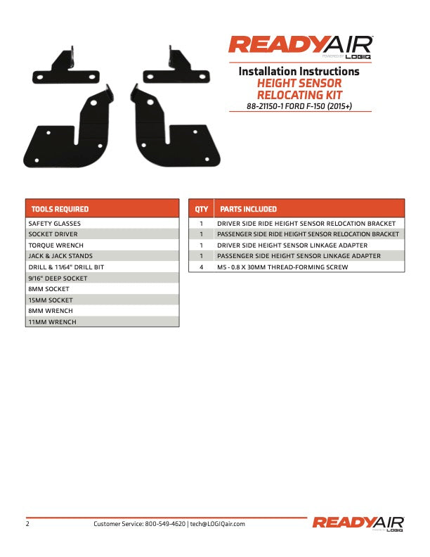 Ready Air - FORD F150 15-UP LOAD LEV - 88-21150