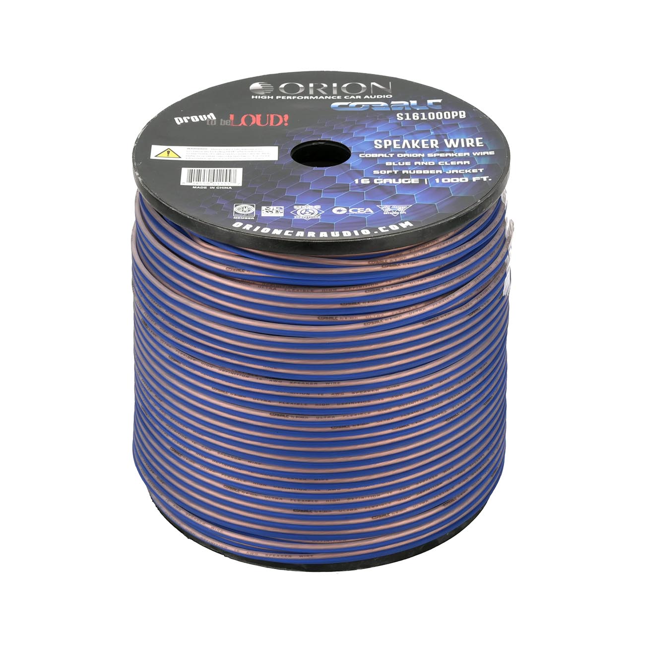 Orion Wired Series 16 Gauge Speaker Wire - Blue/Clear, 1000ft Roll - View 3