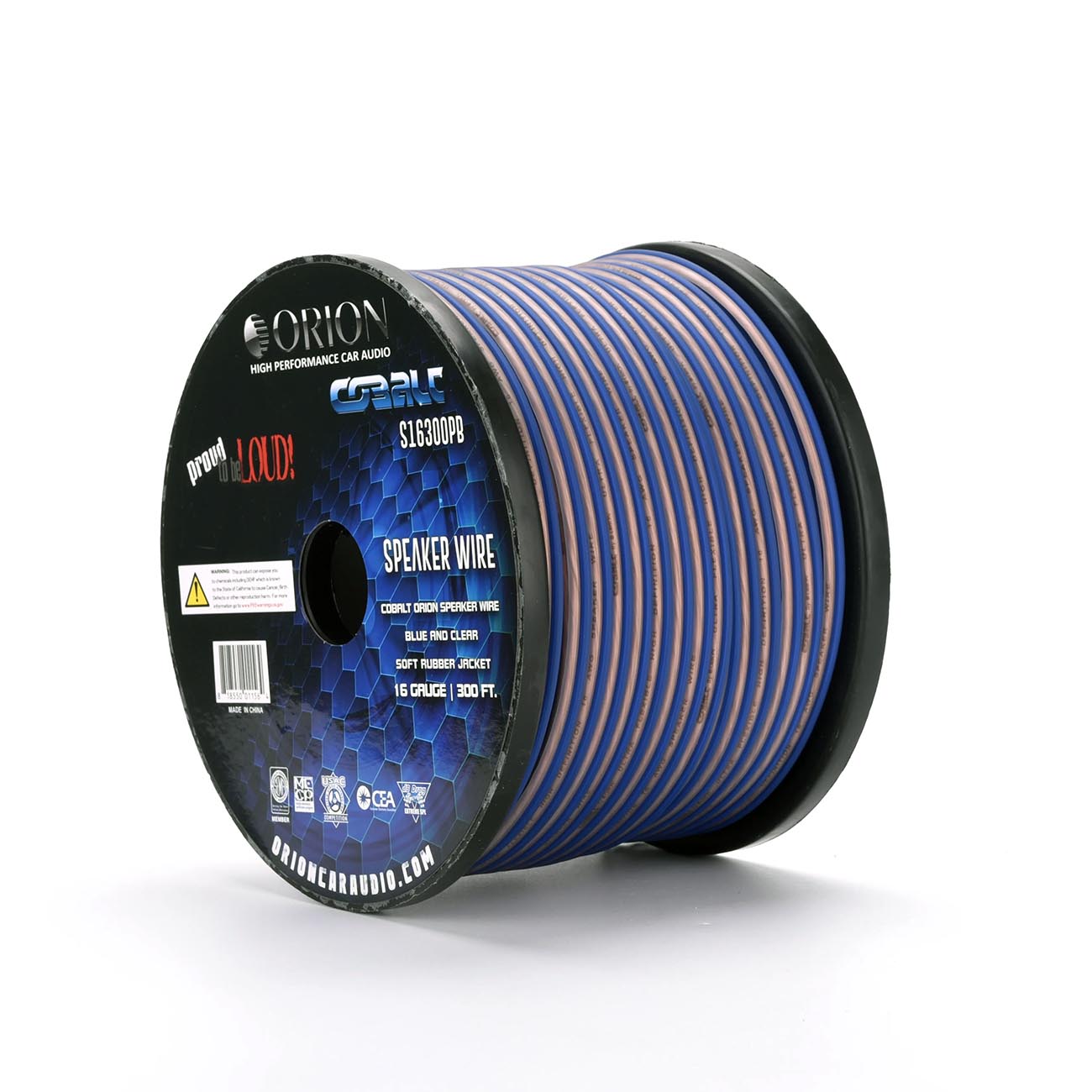 Orion Cobalt Series 16 Gauge Speaker Wire - 300ft Blue and Clear - View 1