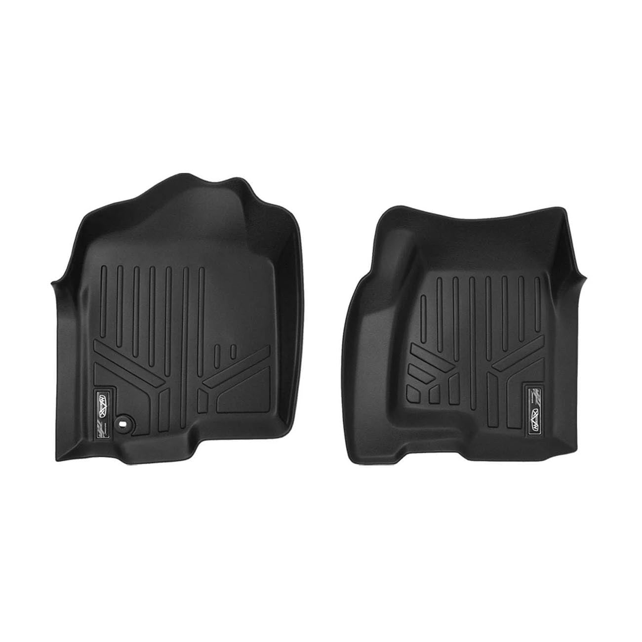 SMARTLINER Floor Liners for 2001-2007 Silverado/Sierra Ext Extended Cab - Front & 2nd Row, Black