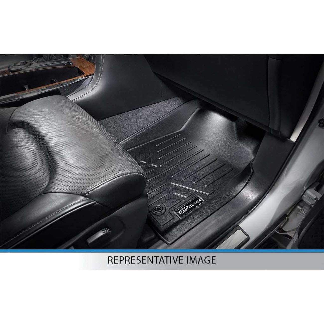 SMARTLINER Floor Liners for 2001-2007 Silverado/Sierra Ext Extended Cab - Front & 2nd Row, Black