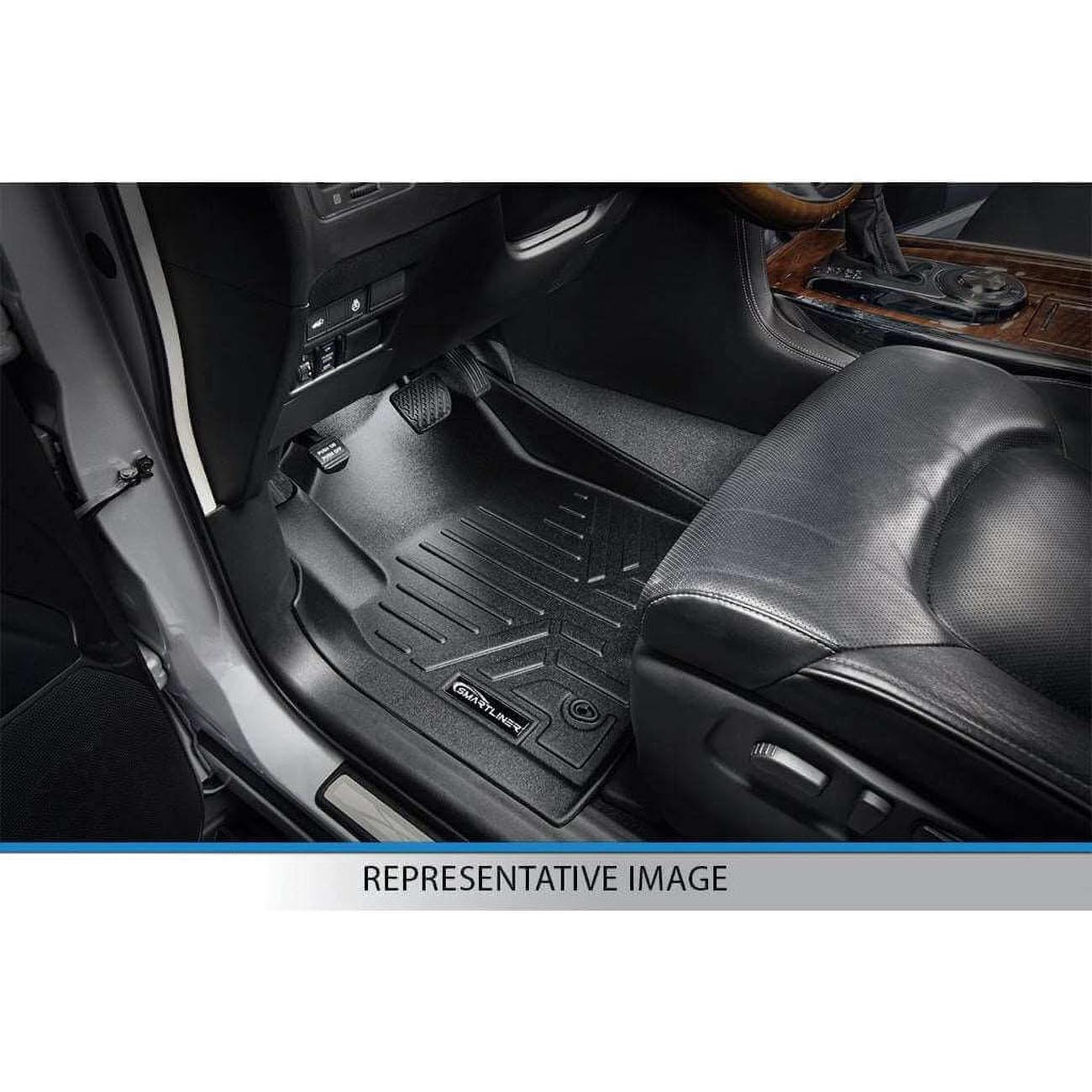 SMARTLINER Floor Liners for 2001-2007 Silverado/Sierra Ext Extended Cab - Front & 2nd Row, Black