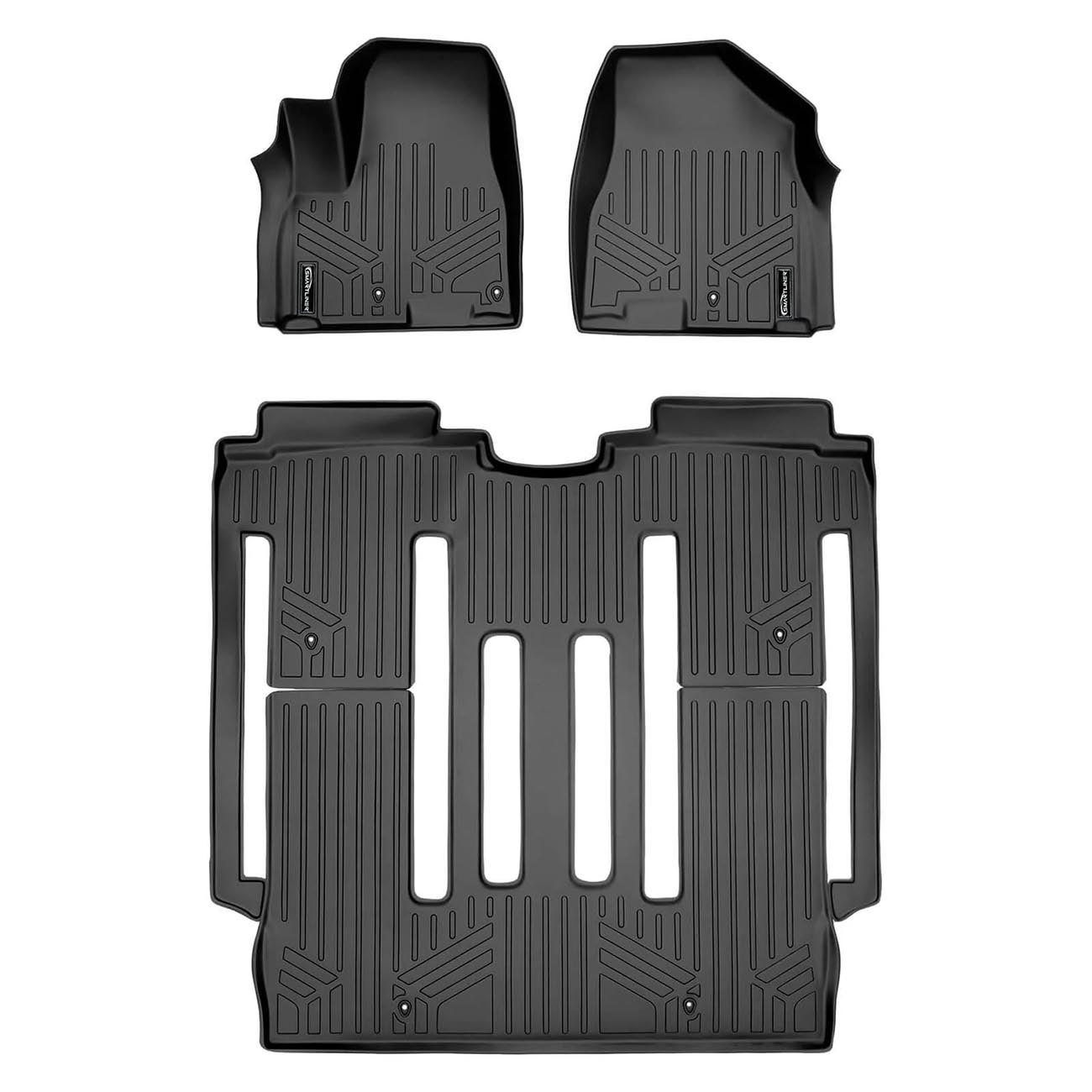 SMARTLINER Smartliner Floor Liners for 2015-2021 Kia Sedona 8-Passenger Model - Front and 2nd Row, Black