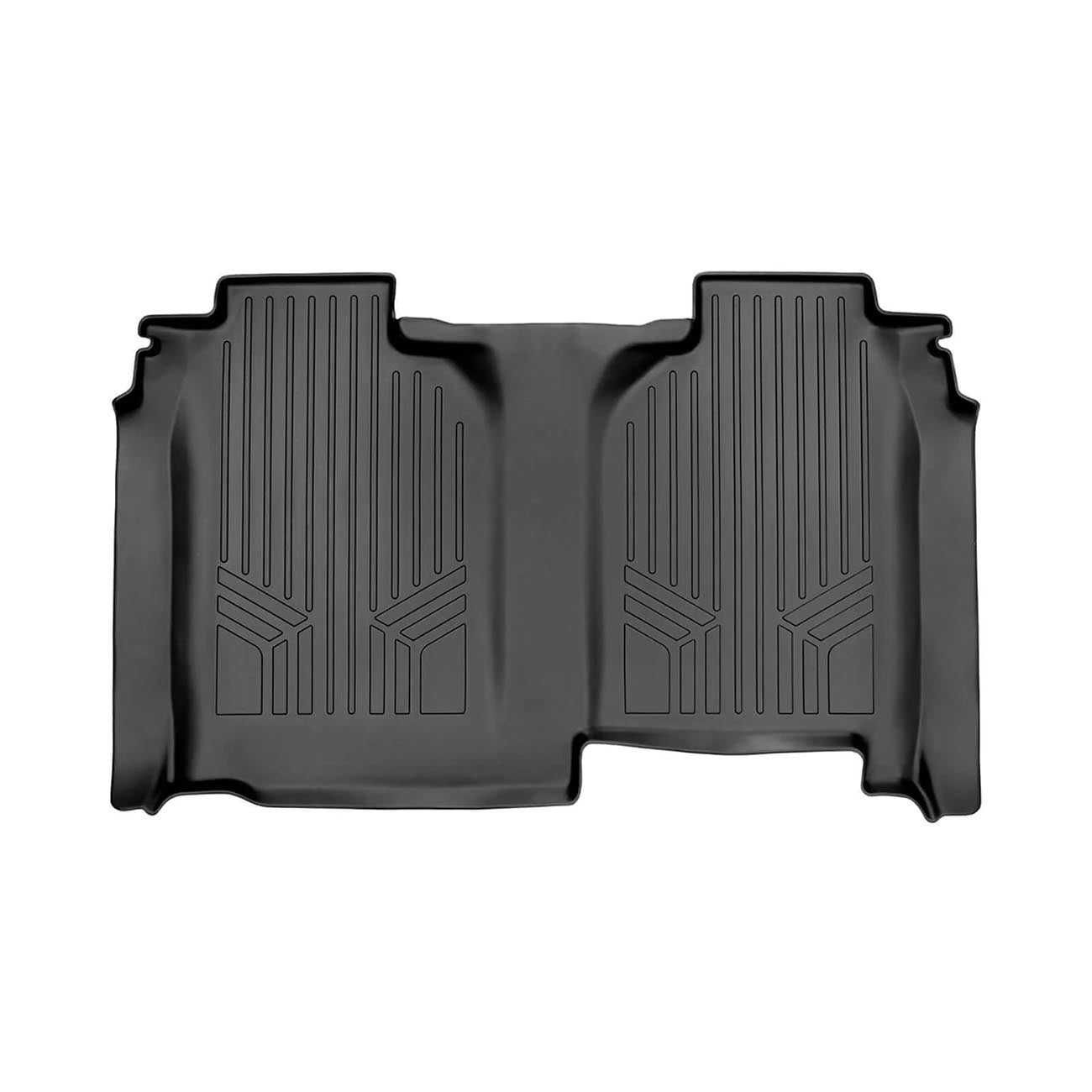 SMARTLINER Smartliner Floor Liners for 2019-2025 Chevrolet Silverado Crew Cab with Transmission Hump, Front and 2nd Row, Black