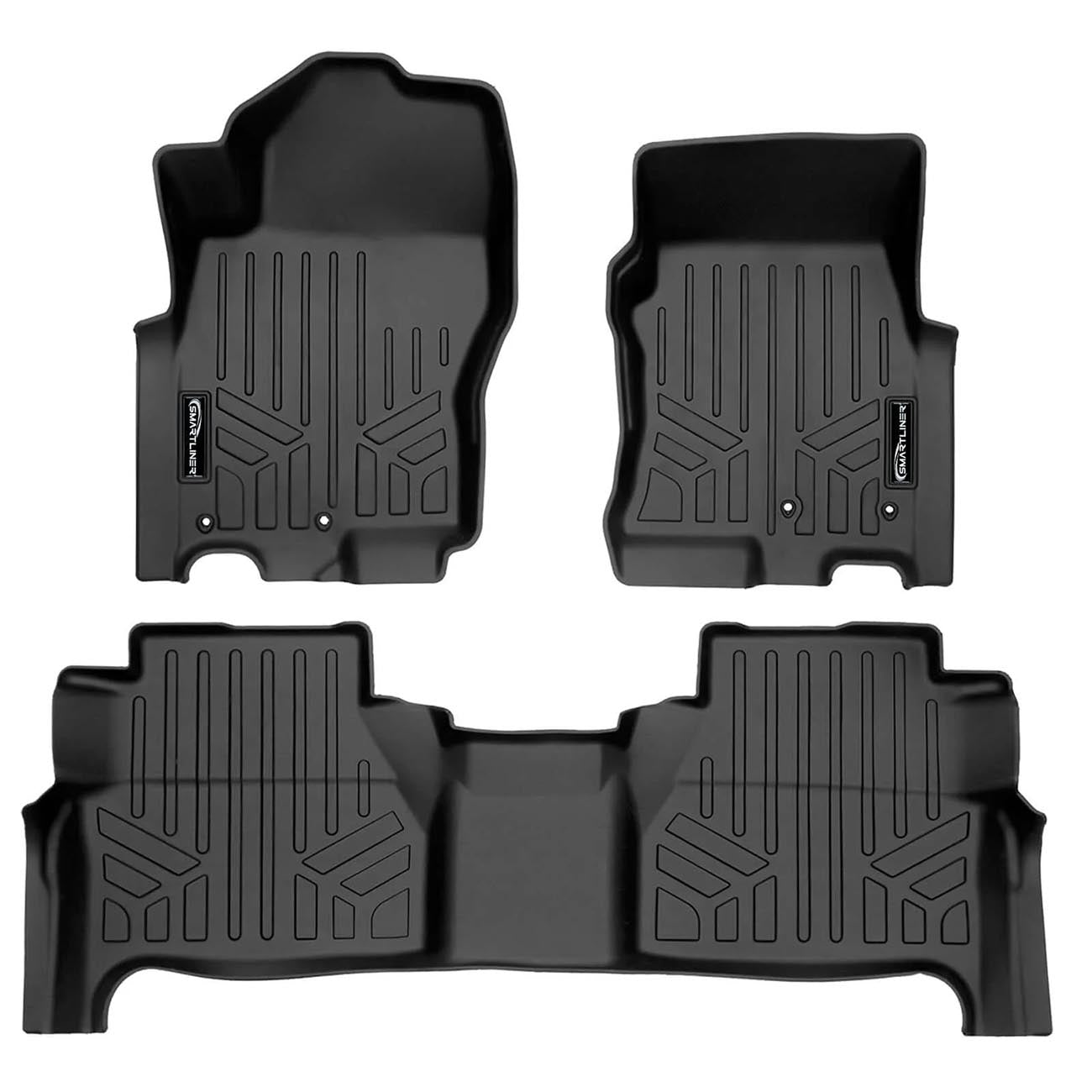 SMARTLINER Smartliner Floor Liners for Nissan Frontier Crew Cab 2022-2025, Front and Second Row, Black