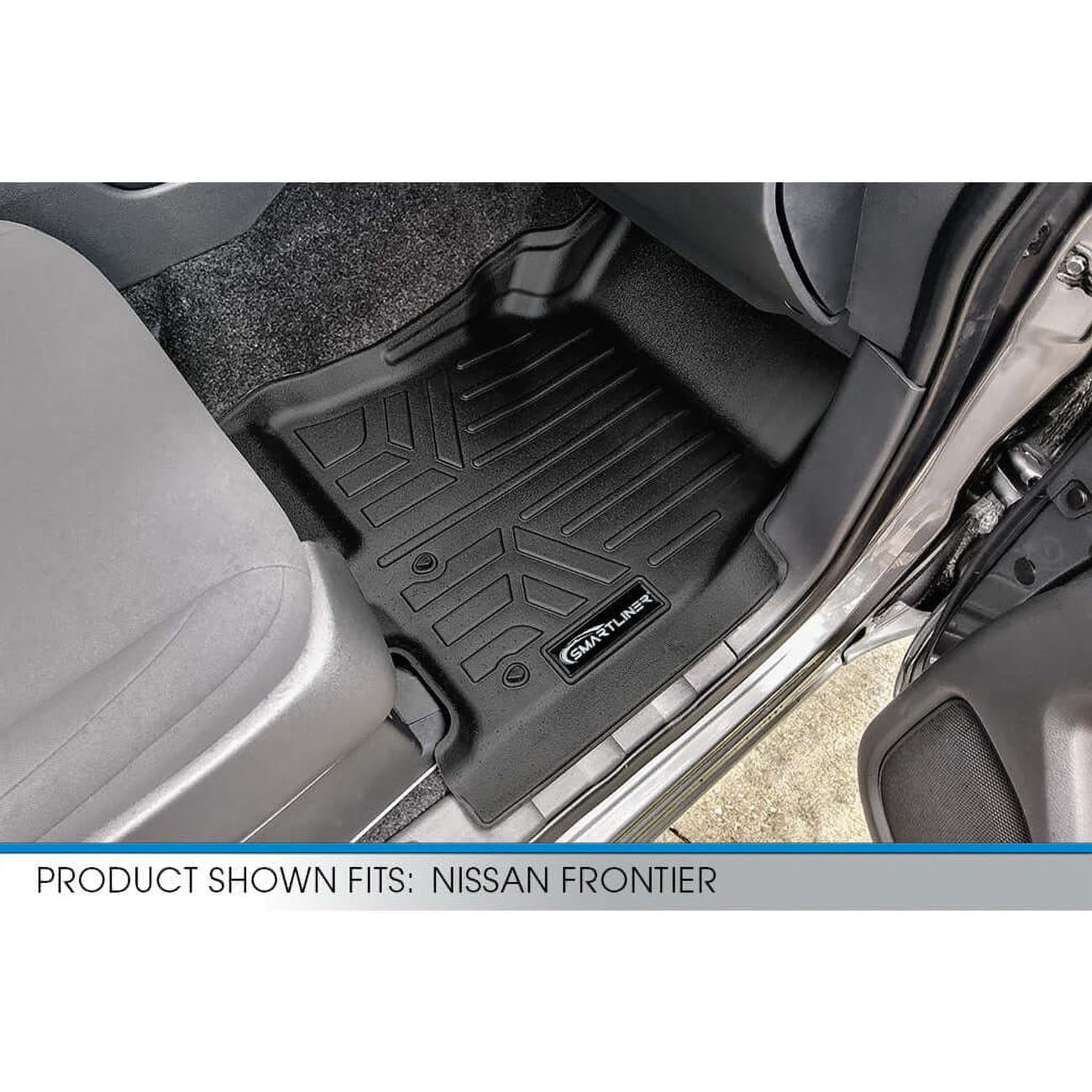 SMARTLINER Smartliner Floor Liners for Nissan Frontier Crew Cab 2022-2025, Front and Second Row, Black