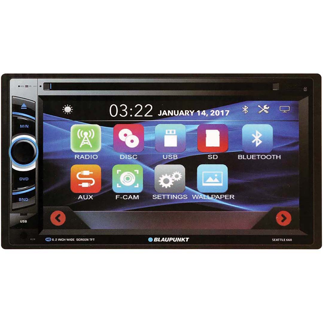Blaupunkt D.Din 6.2-Inch Touchscreen Car Stereo with Bluetooth, DVD, and USB - Model SEATTLE660