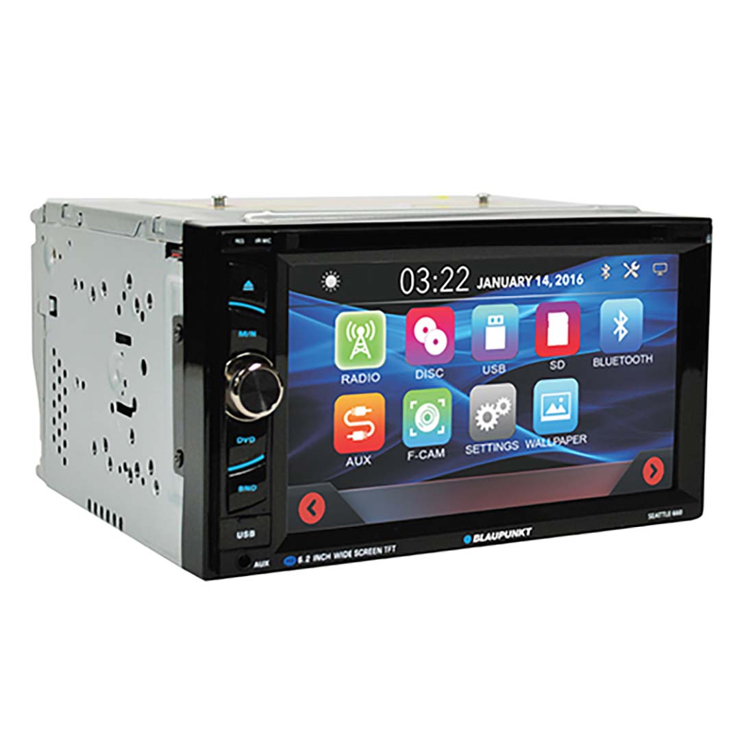 Blaupunkt D.Din 6.2-Inch Touchscreen Car Stereo with Bluetooth, DVD, and USB - Model SEATTLE660