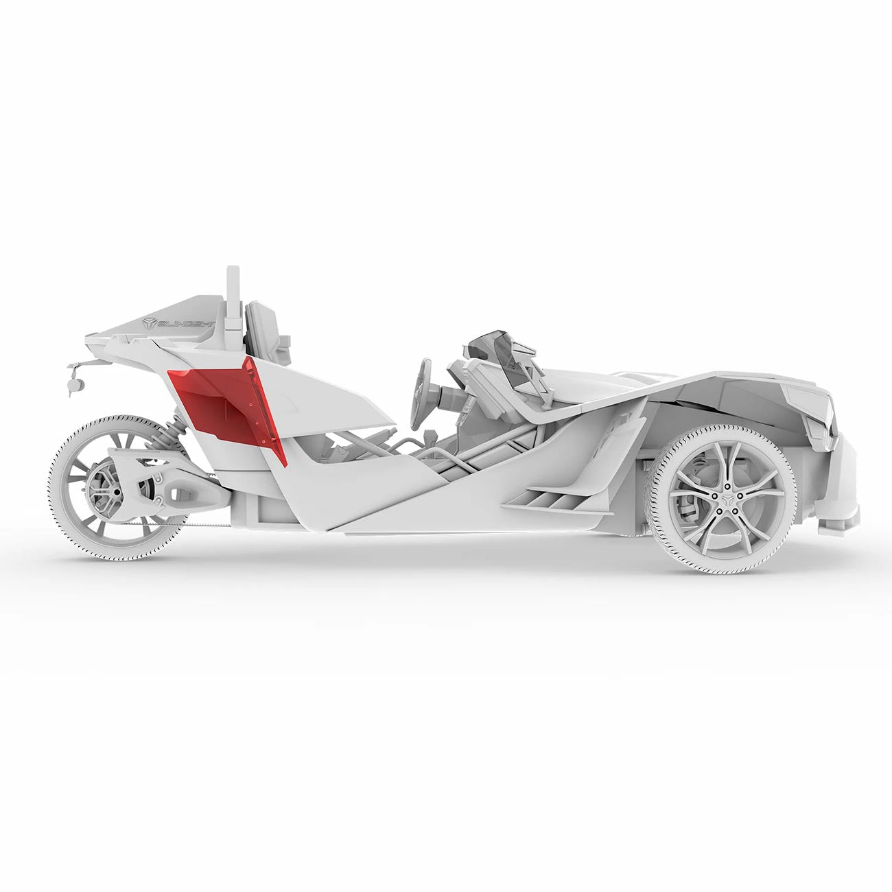 DS18 Polaris Slingshot Single 10-Inch Rear Vented Subwoofer Enclosure - Model SLGRSUB10