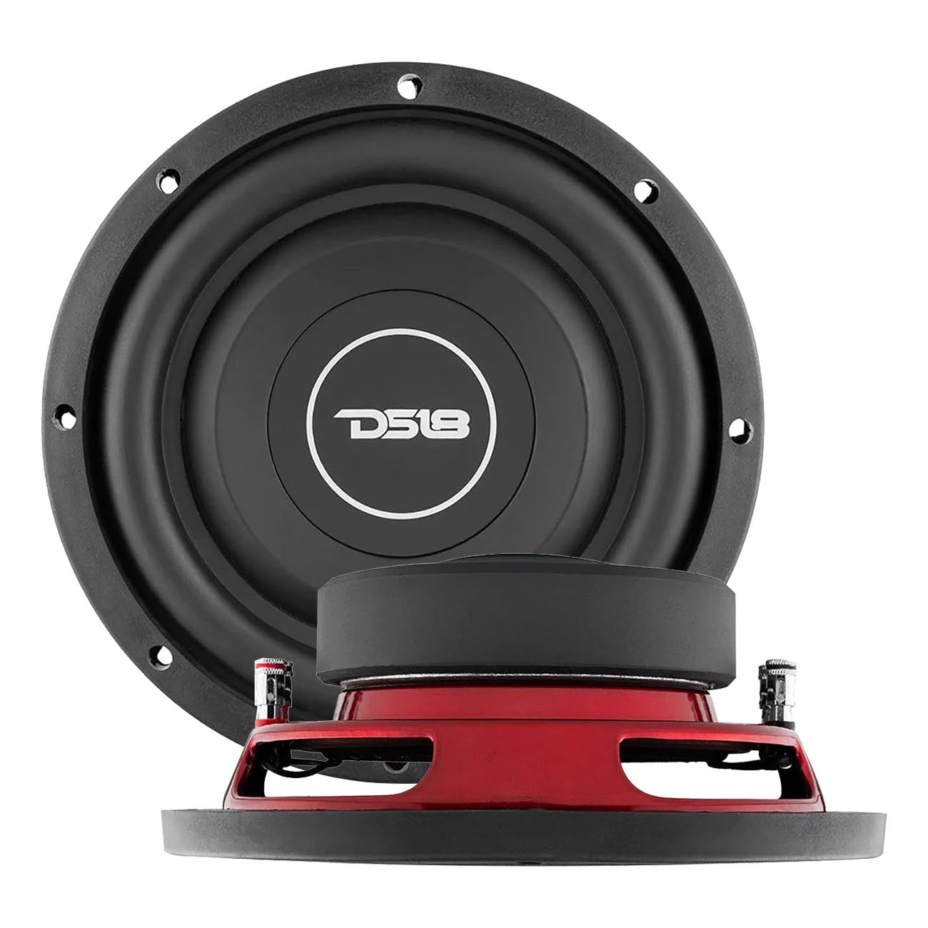 DS18 SRW84D 8-Inch Shallow Mount Woofer - 150W RMS / 300W Max, Dual 4 Ohm Voice Coils