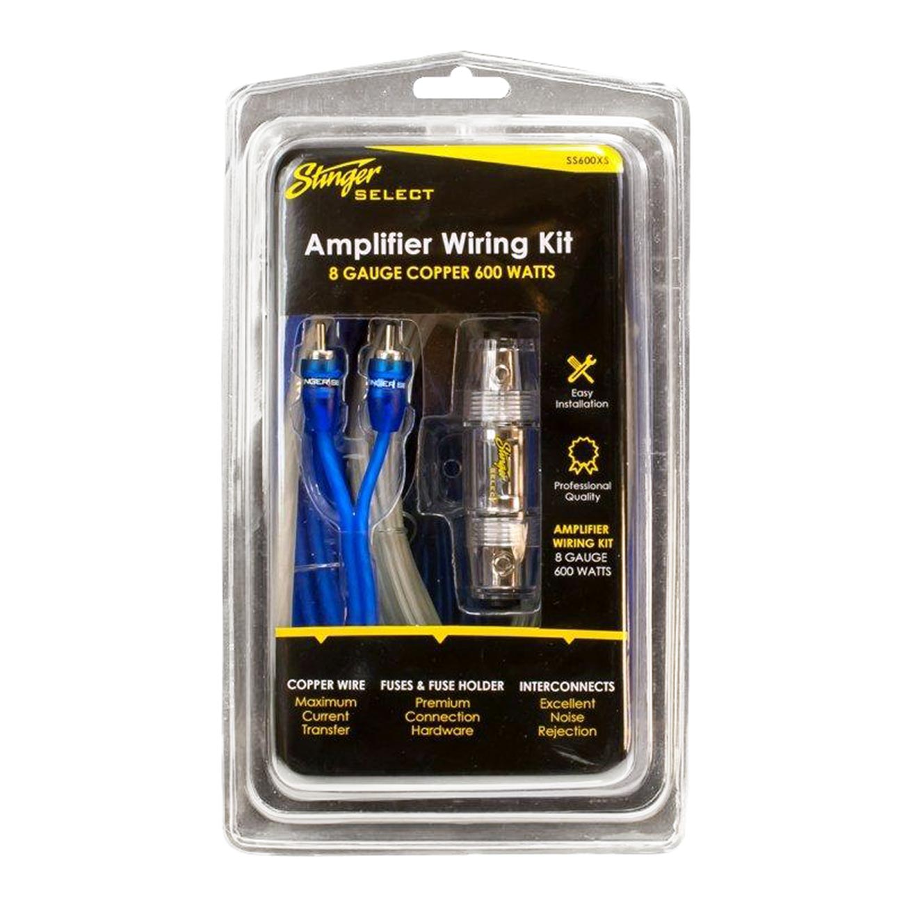 Stinger SS600XS 8-Gauge Amplifier Wiring Kit – Copper, 600 Watts Power Handling