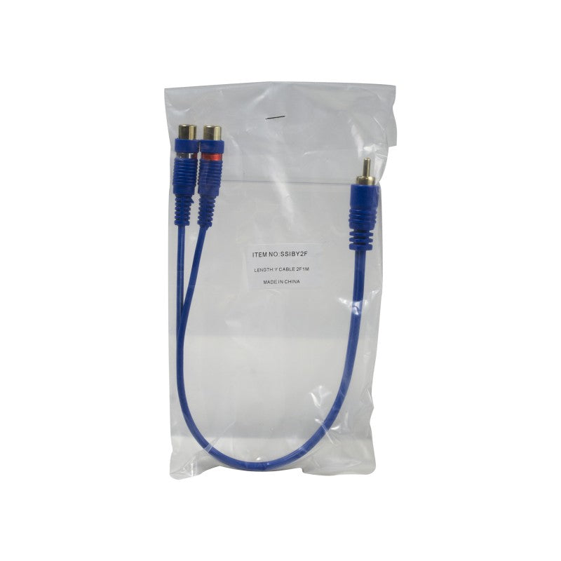 Stinger RCA Y 2F-1M Blue Interconnect Cable (6 Inches) - Model SSIBY2F