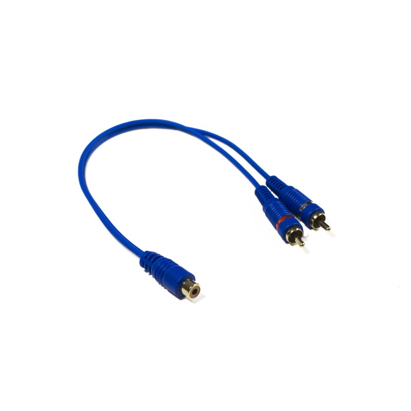 STINGER RCA Y 2M-1F Blue Interconnects - High-Quality Stereo Audio Cable