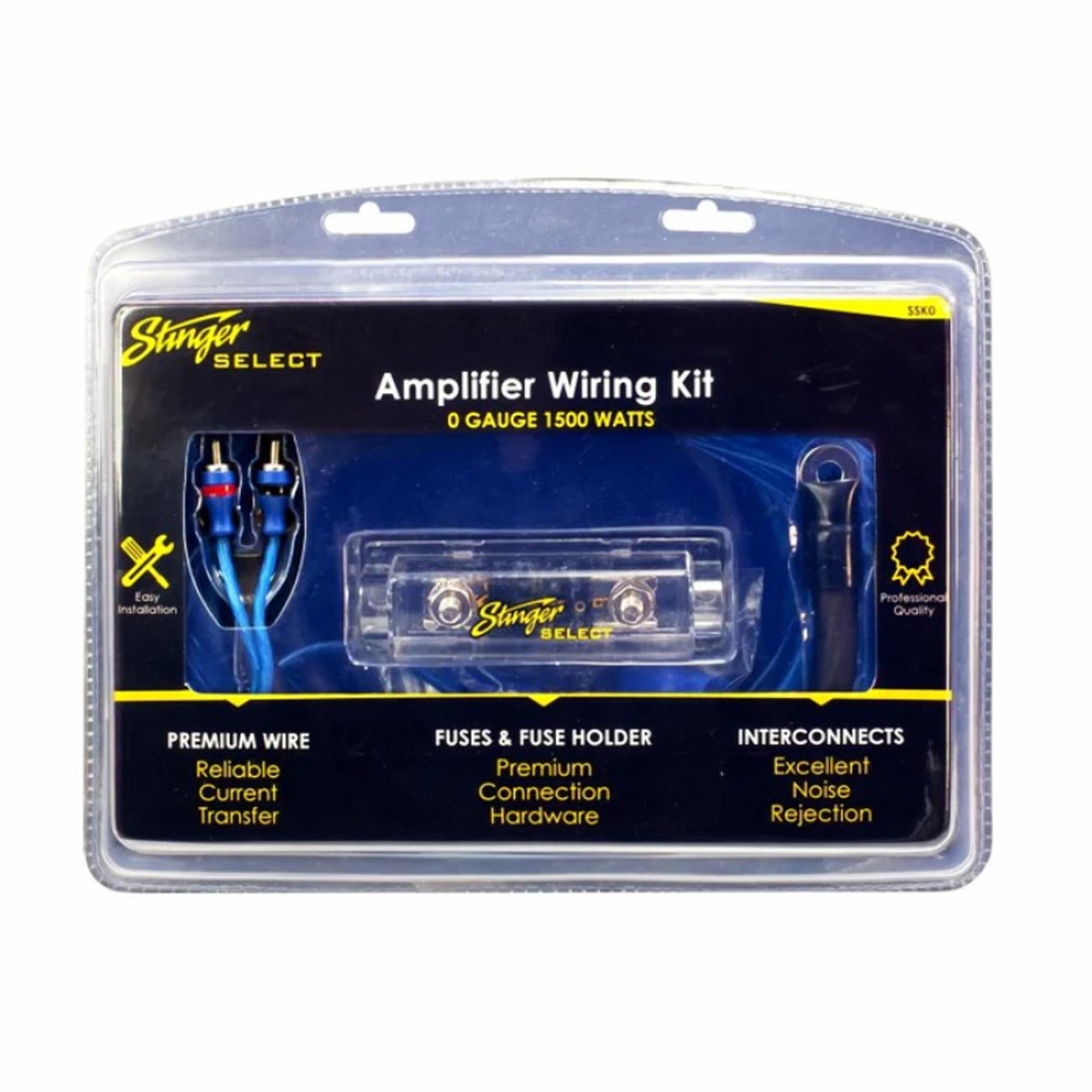 Stinger 0 Gauge Amplifier Wiring Kit CCA Cable for 1500 Watts - Model SSK0