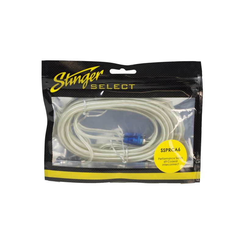 Stinger 6ft Performance Series Coaxial RCA Cable - High-Quality Audio Interconnect