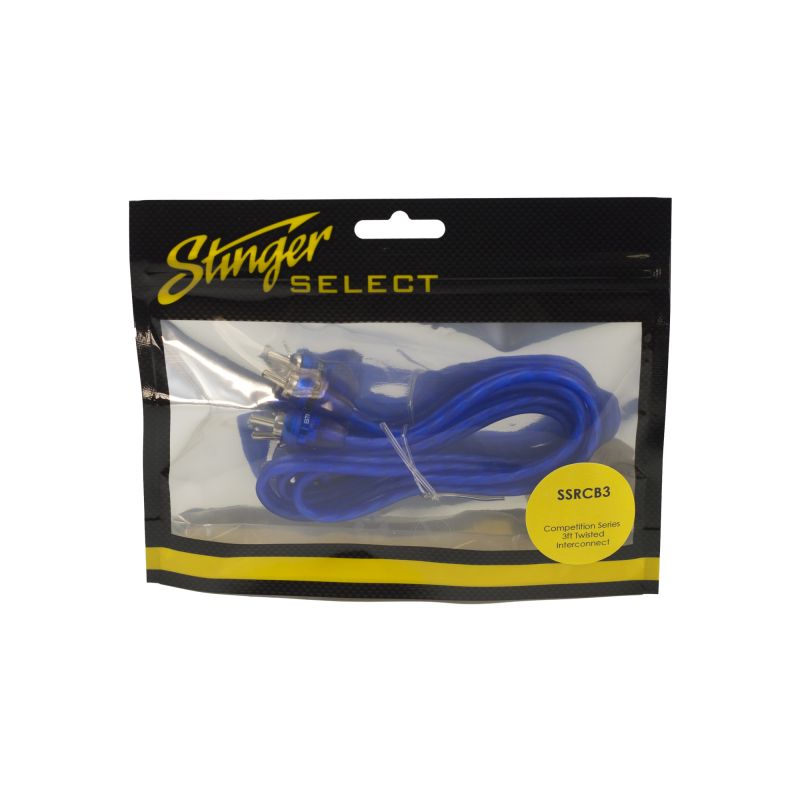 Stinger SSRCB3 3-Foot Blue Comp Series Twisted RCA Cable