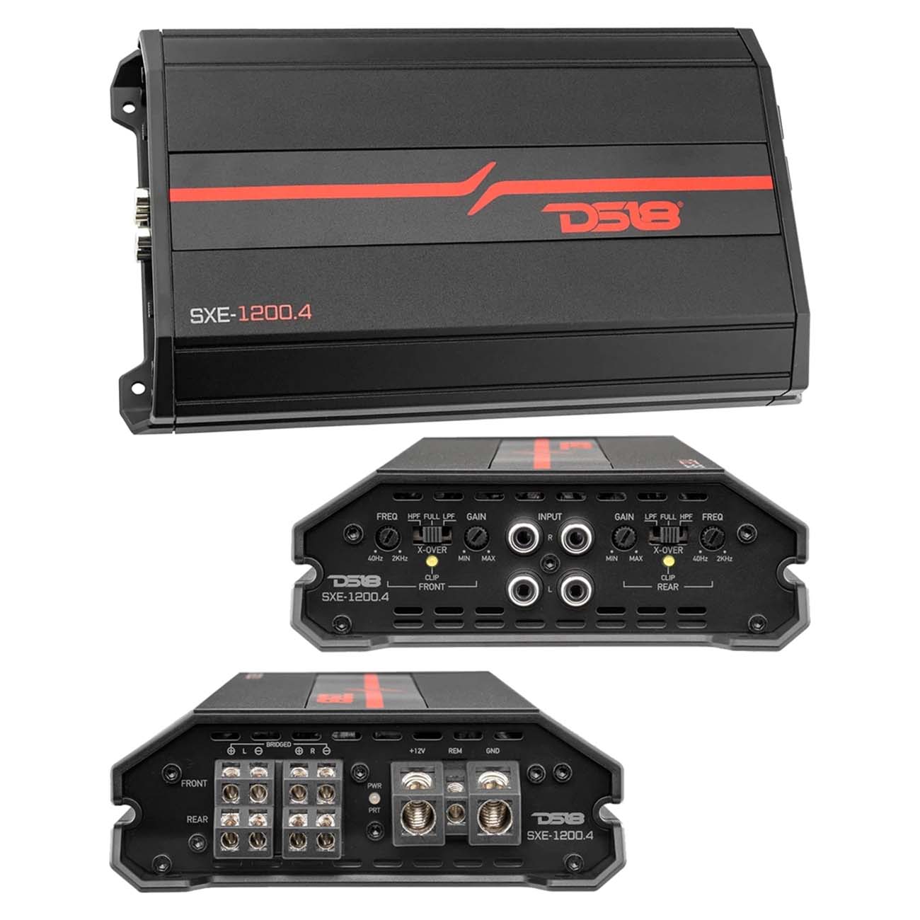 DS18 SXE12004BK 4-Channel Amplifier 400W RMS / 1200W Max in Black