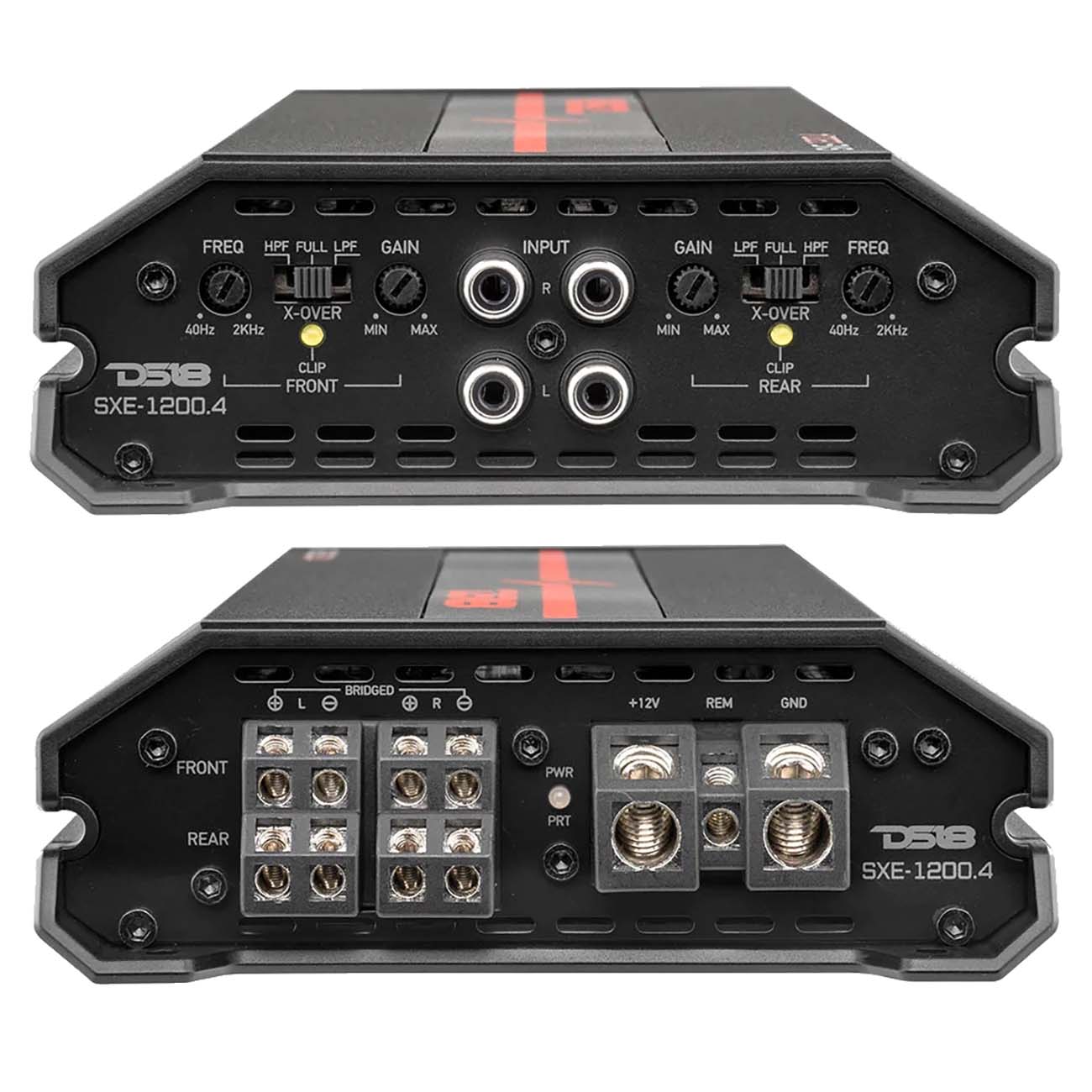 DS18 SXE12004BK 4-Channel Amplifier 400W RMS / 1200W Max in Black