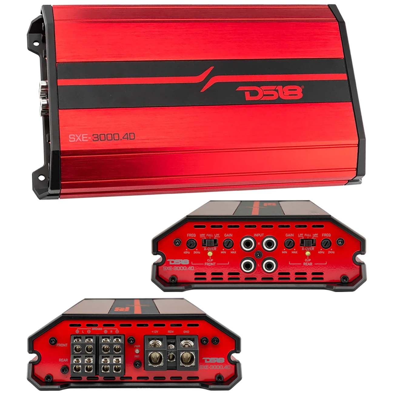 DS18 SXE30004DRD 4-Channel Amplifier 1280W RMS / 3000W Max - Red