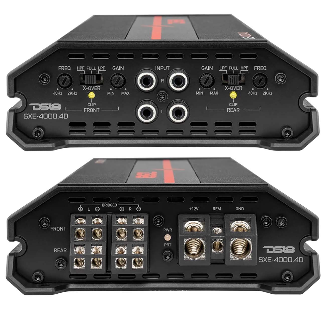 DS18 SXE40004DBK 4-Channel Car Amplifier with 1720W RMS Power