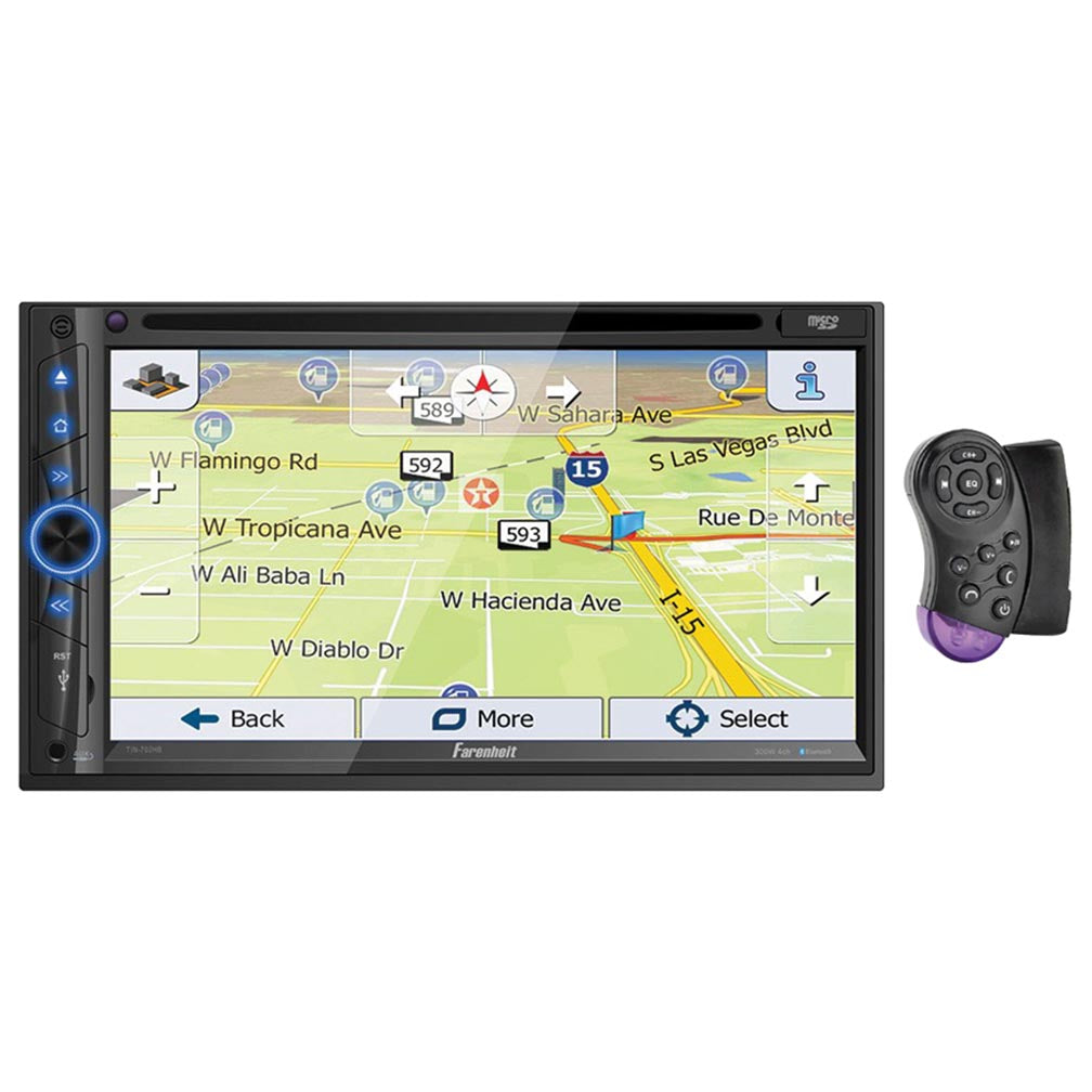 Power Acoustik Farenheit 7-Inch LCD Double DIN Navigation In-Dash DVD Player with Bluetooth and Android Phonelink Remote