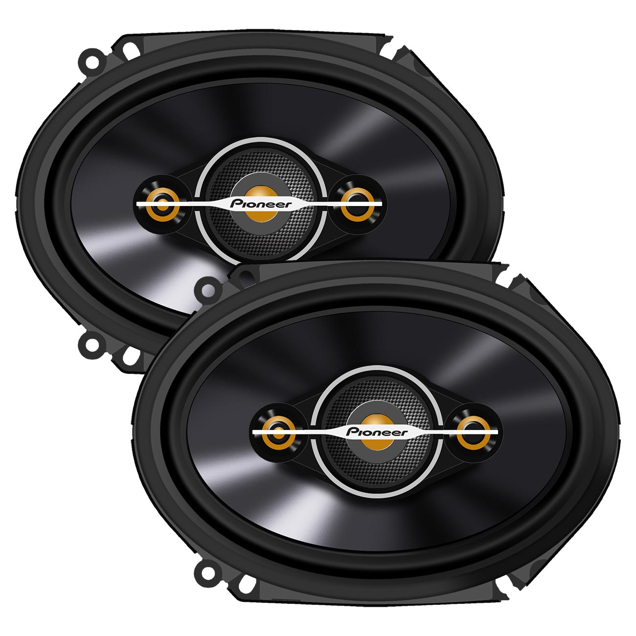 Pioneer TSA6881F 6x8 Inch 4-Way Full Range Shallow Mount Speakers - 350 Watts Max / 80 RMS Pair