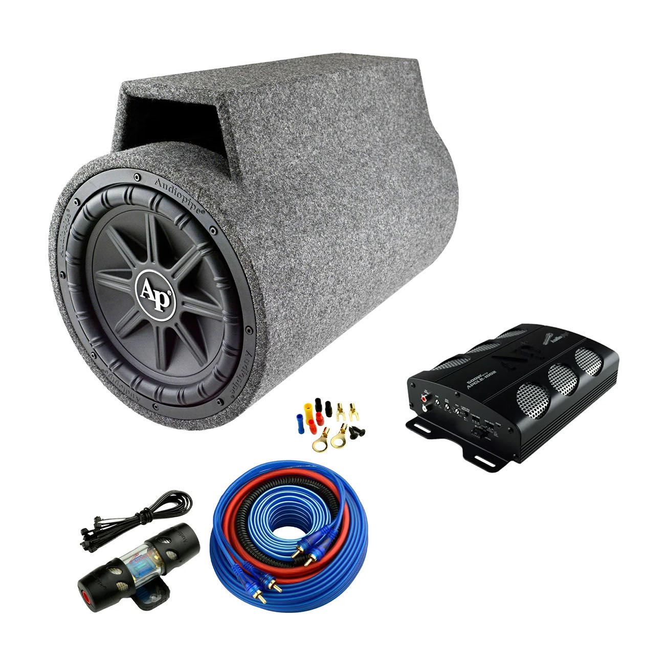 Audiopipe TUBOX1050A 10-Inch Single Vented Loaded Subwoofer Tube with 800W Power Handling