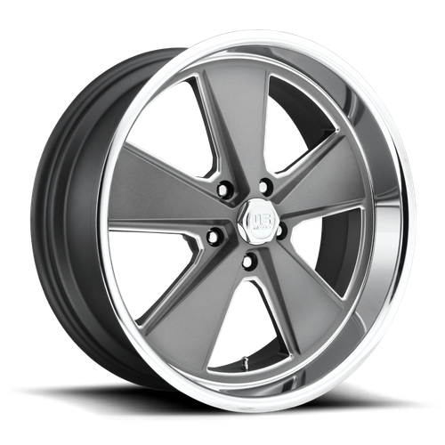 US Mag 1PC U120 Roadster 18x8 Matte Gunmetal Machined Wheel, 5x4.75 Bolt Pattern, +1 Offset