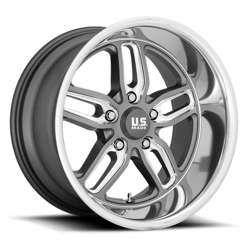 US Mag 1PC U129 CTEN 20x8.5 Wheel, 5x5 Bolt Pattern, +7mm Offset, Matte Gunmetal Milled
