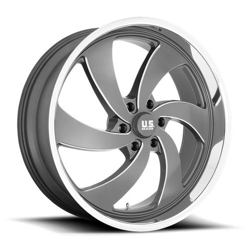 US Mag 1PC U133 Desperado 24x9 Wheel, 5x5.0 Bolt Pattern, Anthracite Milled Finish