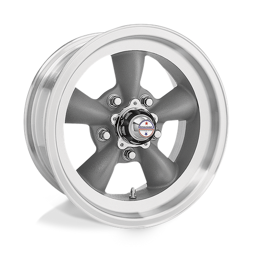 American Racing Vintage VN105 Torq Thrust D 15x8.5 Wheel, 5x5 Bolt Pattern, Gray with Machined Lip