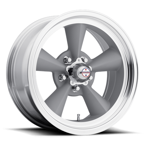 American Racing Vintage VN309 TT O 17-Inch Wheel, 5x4.5 Bolt Pattern, Vintage Silver with Machined Lip