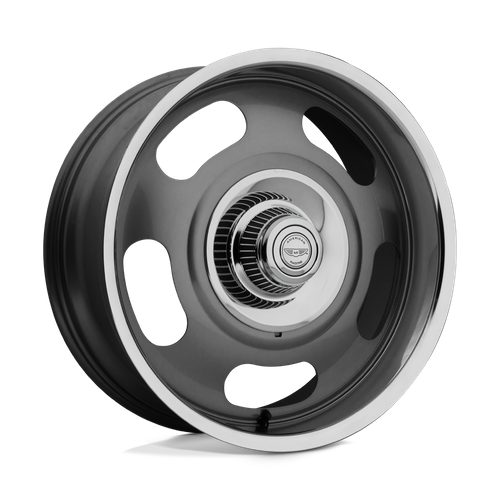 American Racing Vintage VN506 Rally 17x8 Mag Gray Wheel with Polished Lip