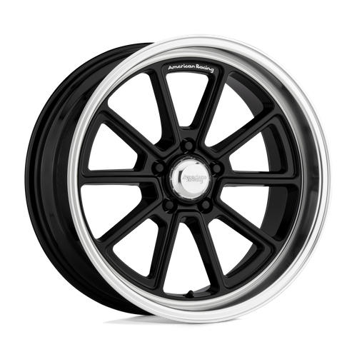 American Racing Vintage VN510 Draft 18x10-Inch Wheel, 5x4.75-Inch Bolt Pattern, Gloss Black with Diamond-Cut Lip