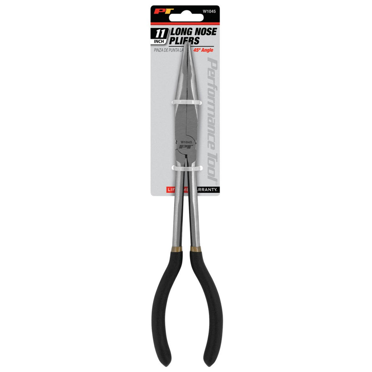 Performance Tool W1045 11-Inch Long-Handle 45-Degree Bent-Nose Pliers