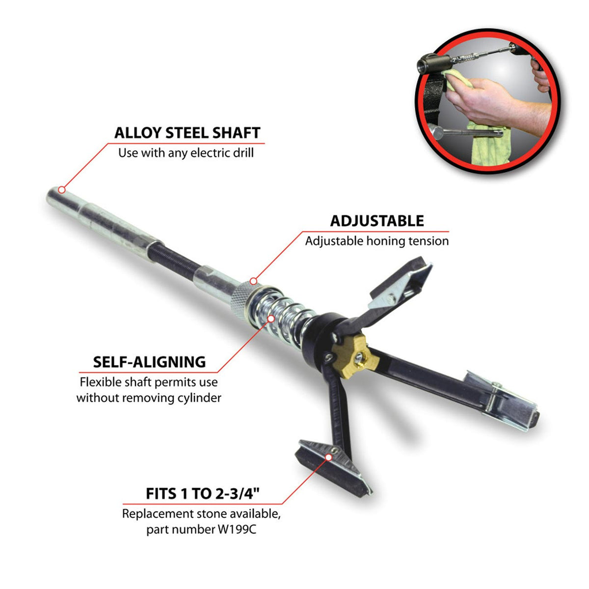 Performance Tool Pro Brake Cylinder Hone W193C
