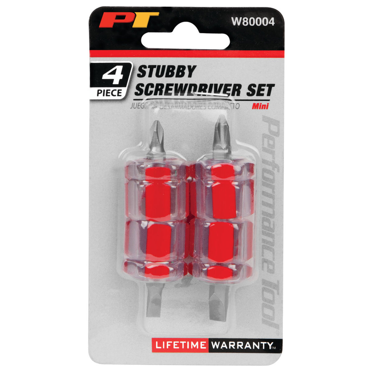 Performance Tool Mini Stubby Screwdriver Set, 4-Piece