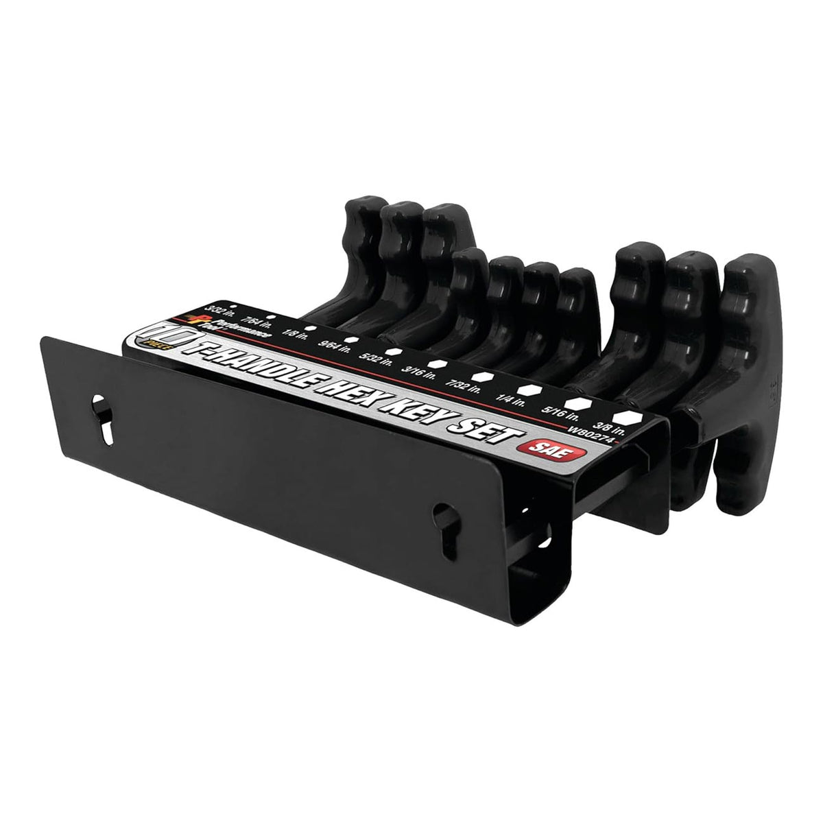 Performance Tool W80274 Soft Grip Dual Drive SAE Hex T-Handle Set, 10-Piece