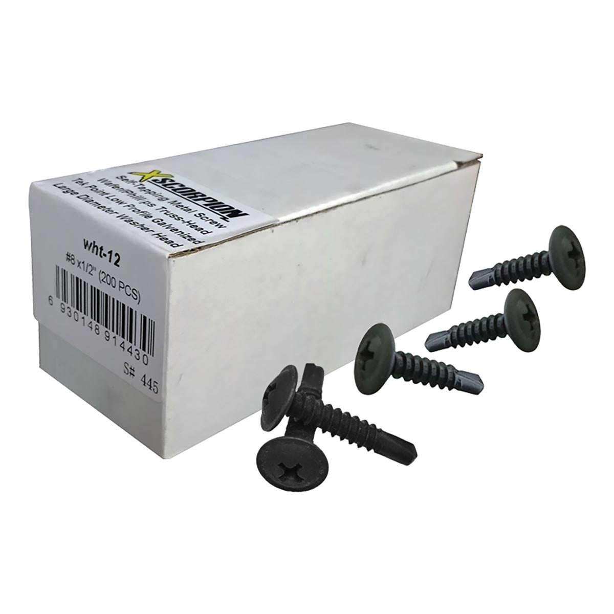 Xscorpion 1/2 inch Wafer Head Self-Tapping Phillips Screws (Box of 200) - Model WHT12
