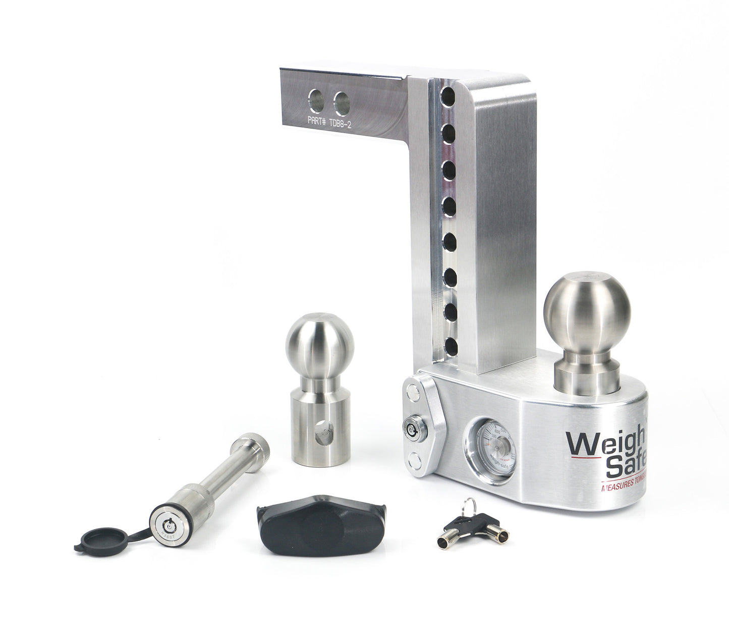 Weigh Safe - WS8-2-KA - Trailer Hitch -  8" Drop Hitch with 2" Shank Keyed Alike WS05 Included - P/N: WS8-2-KA