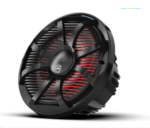Wet Sounds REVO 10-inch Black Coaxial Speakers with Black SW RGB Grilles: REVO CX-10 SW-B S2