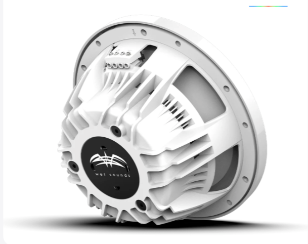 Wet Sounds REVO 10-inch White Coaxial Speakers with White SW RGB Grilles: REVO CX-10 SW-W S2