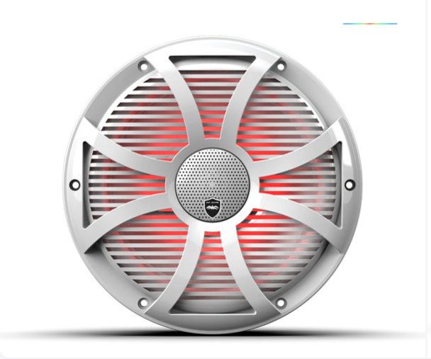 Wet Sounds REVO 10-inch White Coaxial Speakers with White SW RGB Grilles: REVO CX-10 SW-W S2