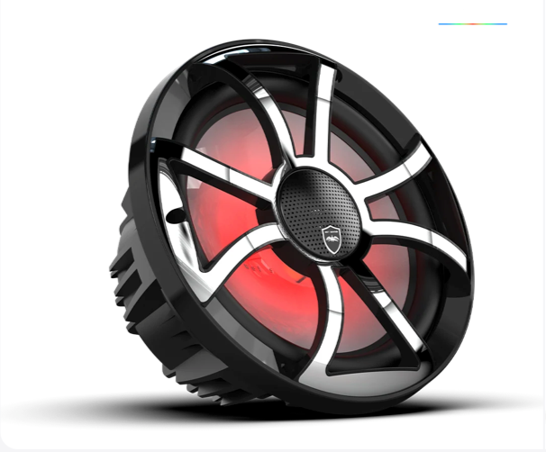 Wet Sounds  REVO 10-inch Black Coaxial Speakers with Black XS Stainless Steel Grilles: REVO CX-10 XS-B-SS S2