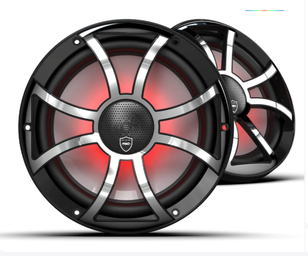 Wet Sounds  REVO 10-inch Black Coaxial Speakers with Black XS Stainless Steel Grilles: REVO CX-10 XS-B-SS S2