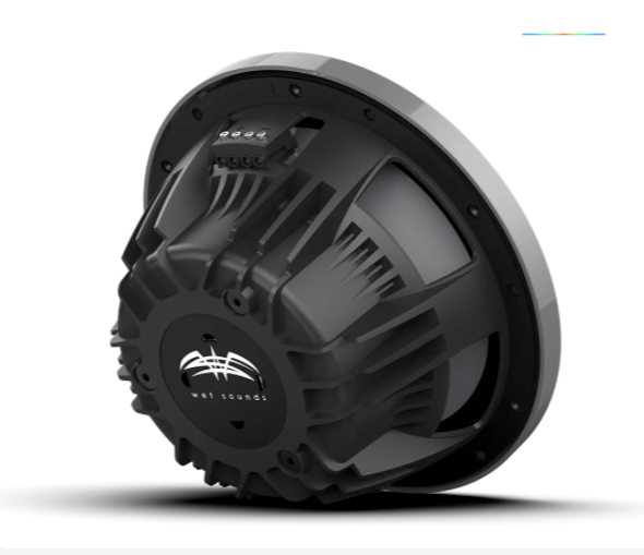 Wet Sounds REVO 10-inch Silver Coaxial Speakers with Silver XS RGB Grilles: REVO CX-10 XS-S S2