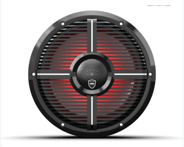 Wet Sounds REVO 10-inch Black Coaxial Speakers with Black XW RGB Grilles: REVO CX-10 XW-B S2