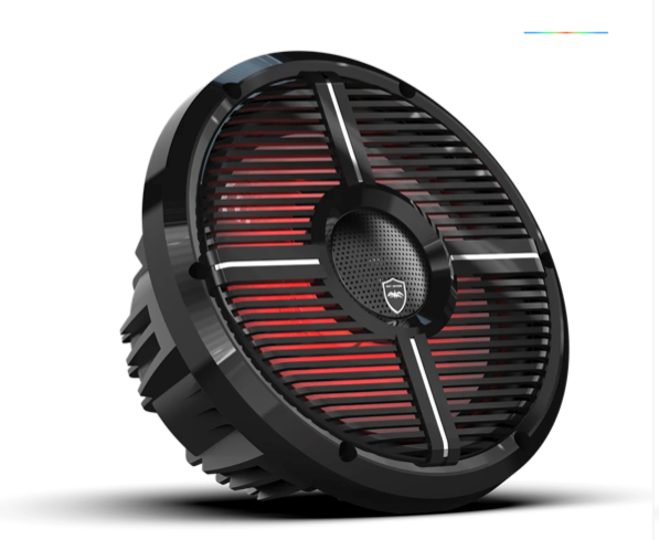 Wet Sounds REVO 10-inch Black Coaxial Speakers with Black XW RGB Grilles: REVO CX-10 XW-B S2
