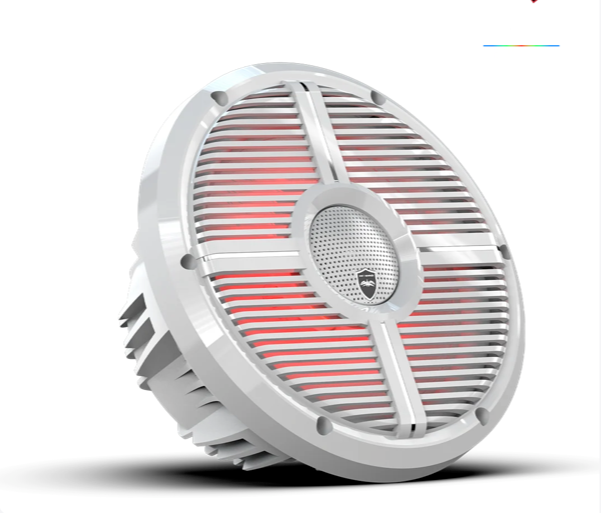 Wet Sounds REVO 10-inch White Coaxial Speakers with White XW RGB Grilles: REVO CX-10 XW-W S2
